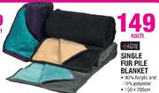 Always Home Single Fur Pile Blanket-150 X 200cm Each