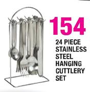 24 Piece Stainless Steel Hanging Cuttlery Set