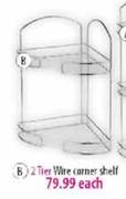 2 Tier Wire Corner Shelf-each
