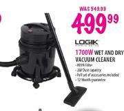 Logik 1700W Wet and Dry Vacuum Cleaner