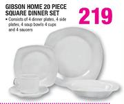 Gibson Home 20 Piece Square Dinner Set