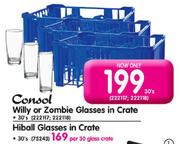 Consol Hiball Glasses In Crate-30's