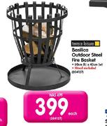 Terrace Leisure Basilica Outdoor Steel Fire Basket-Each