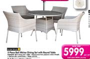 Terrace Leisure 5 Piece Bali Wicker Dining Set With Round Table-Per Set