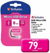 Verbatim 8GB Micro USB Drive Each