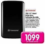 Transcend 1TB 2.5" Hard Drive Plus Software Bundle-Per Bundle