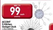 Accent Kitchen Gadget Clock-38cm Each