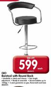 Glo Barstool With Round Back-Each