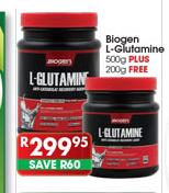 Biogen L-Glutamine 500g Plus 200g Free