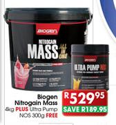 Biogen Nitrogain Mass 4kg Plus Ultra Pump NOS 300g Free