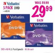 Verbatim DVD +R/-R 25 Pack Spindle Each