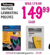 Fellowes 250 Pack Laminating Pouches Each
