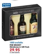 Fine Brandy Miniatures In Gift Pack-3 x 50ml