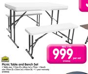 Camp Master Picnic Table And Bench Set-Per Set