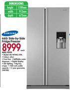 Samsung 660L Side-By-Side Fridge/Freezer RS1WTMG/XFA