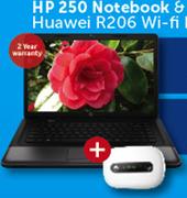 HP 250 Notebook & Huawei R206 Wi-Fi Router-On 1GB
