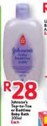 Johnson's Top-To-Toe/Bedtime Baby Bath-300ml Each