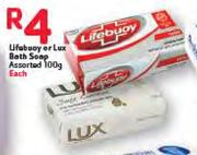 Lifebuoy Or Lux Bath Soap Assorted-100g Each