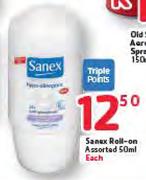 Sanex Roll-On Assorted-50ml