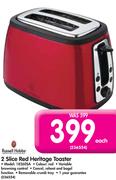 Russell Hobbs 2 Slice Red Heritage Toaster 18260SA