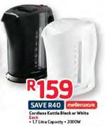 Mellerware Cordless Kettle Black Or White