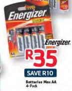 Energizer Batteries Max AA-4's Pack