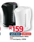 Mellerware Cordless Kettle Black Or White