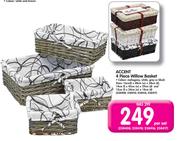 Accent 4 Piece Willow Basket-Per Set