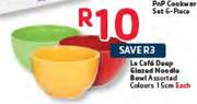 Le Cafe Deep Glazed Noodle Bowl Assorted Colours-15cm Each