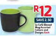 Le Cafe Glazed Mug Assorted Colours & Designs-Each