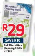 PnP Microfibre Cleaning Cloth-3 Pack