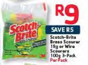 Scotch Brite Brass Scourer-18g Or Wire Scourers-100g 3 Pack-Per Pack