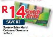 Scotch Brite Multi Coloured Scourers 5 Pack