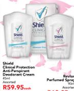 Shield Clinical Protection Anti Perspirant Deodorant Cream Assorted-45ml Each