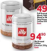 Illy Ground Coffee Assorted-250g Each