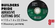 Builders Pride Abrasive Cutting Disc-115x1.6x22.33mm