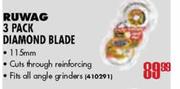 Ruwag 3 Pack Diamond Blade-115mm