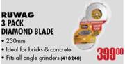 Ruwag 3 Pack Diamond Blade-230mm