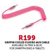 Griffin Coiled Fluoro Aux Cable For Smartphones & Tablet