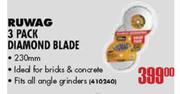 Ruwag 3 Pack Diamond Blade -230mm