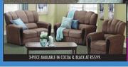 Alice 3-Piece Lounge Suite In Cocoa & Black