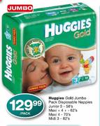 Huggies Gold Jumbo Pack Disposable Nappies-58's/62's/70's/82's per pack