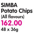 Simba Potato Chips (All Flavours)- 48 x 36g
