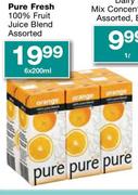 Pure Fresh 100% Fruit Juice Blend Assorted-6x200ml