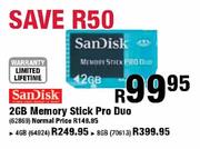 San Disk 2GB Memory Stick Pro Duo