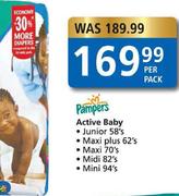 Pampers Active Baby Maxi Plus-62's Per Pack