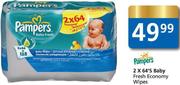 Pampers Baby Fresh Economy Wipes-2 x 64's