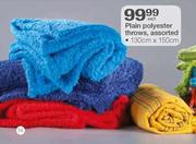 Plain Polyester Throws Assorted-130x150cm 