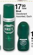 Brut Deodorant Assorted, Each-120ml