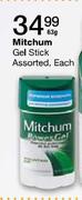 Mitchum Gel Stick Assorted, Each-83g